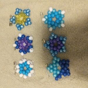 Blue Colorful Kandi star Keychains/Pins